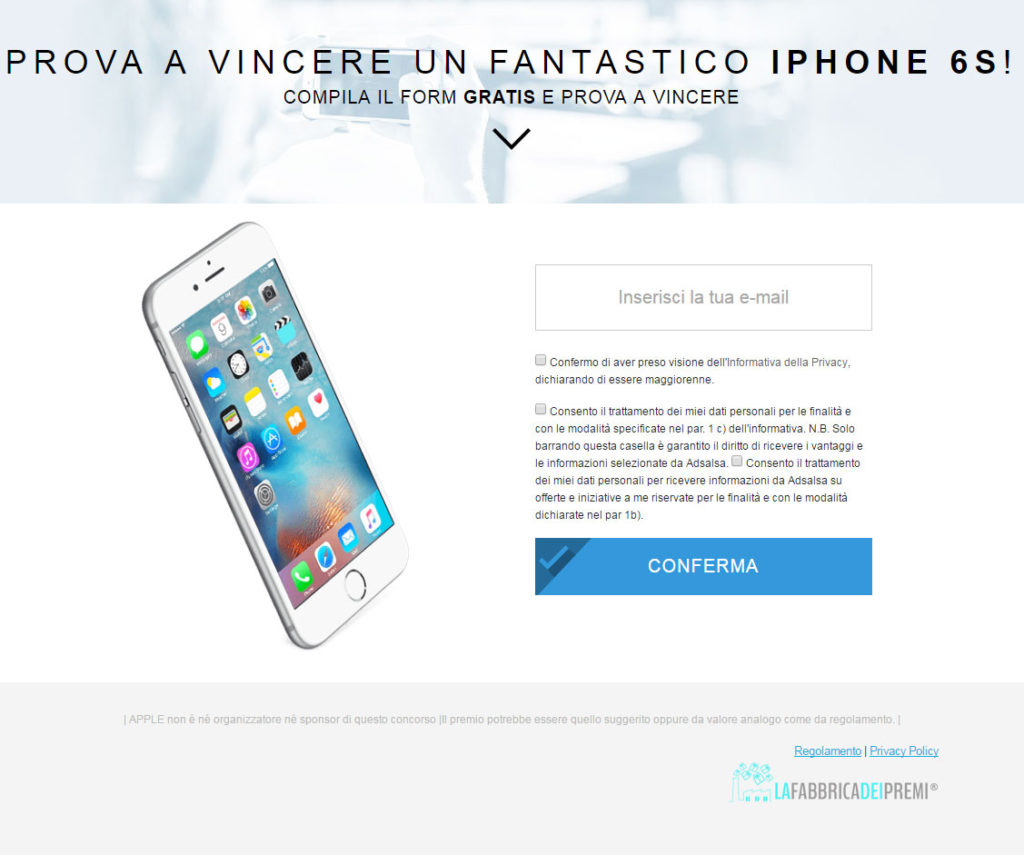 Il secondo redirect al link http://www.adsalsaitalybranch.com/wingames/premiumgift_it-iphone-2017/index.php