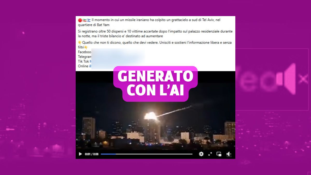 Il falso video del grattacielo colpito da un missile iraniano a Tel Aviv