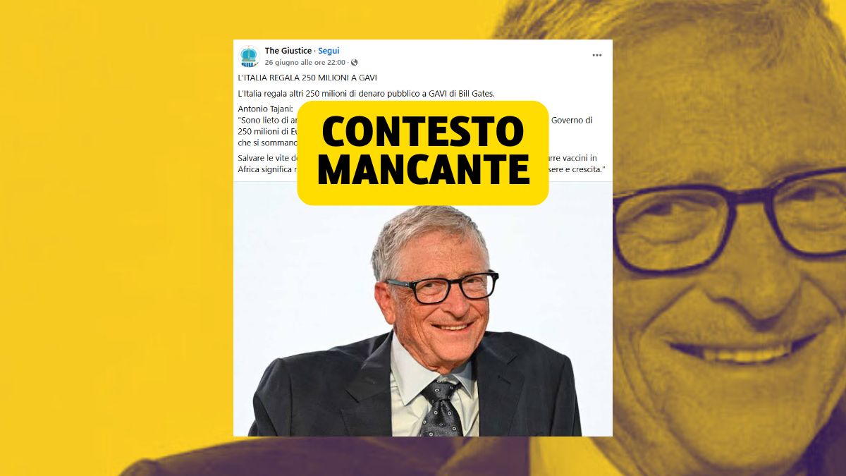 L’Italia non regalerà 250 milioni di denaro pubblico a Bill Gates tramite GAVI
