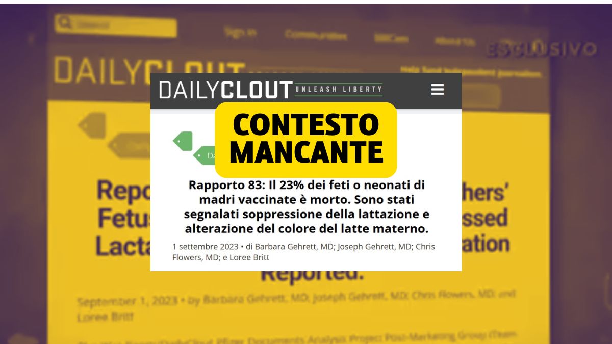 Pfizer non ha documentato che il 23% dei feti o neonati da donne vaccinate sia morto