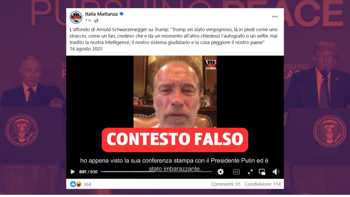 Schwarzenegger contro Trump dopo l’incontro con Putin in Alaska? Il video non è del 2025