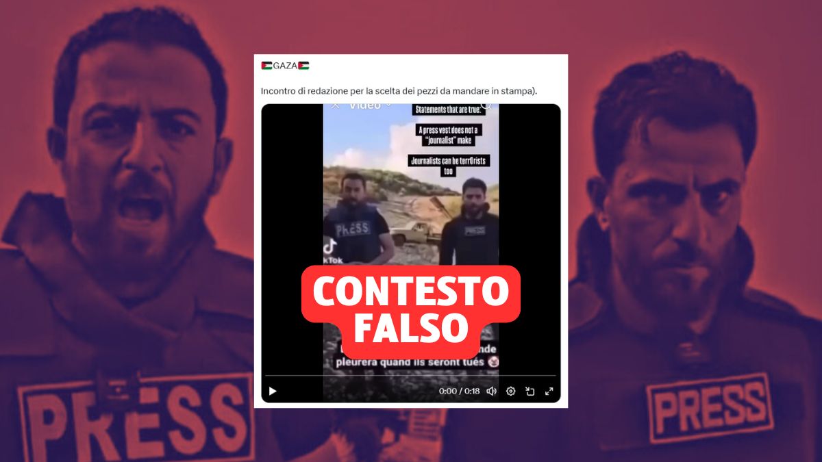 Il video con due uomini in pettorina Press non mostra giornalisti a Gaza